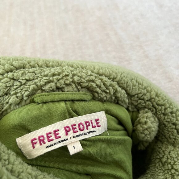 Free People Joplin Cozy Green Faux Fur Teddy Jacket S - Picture 2 of 9
